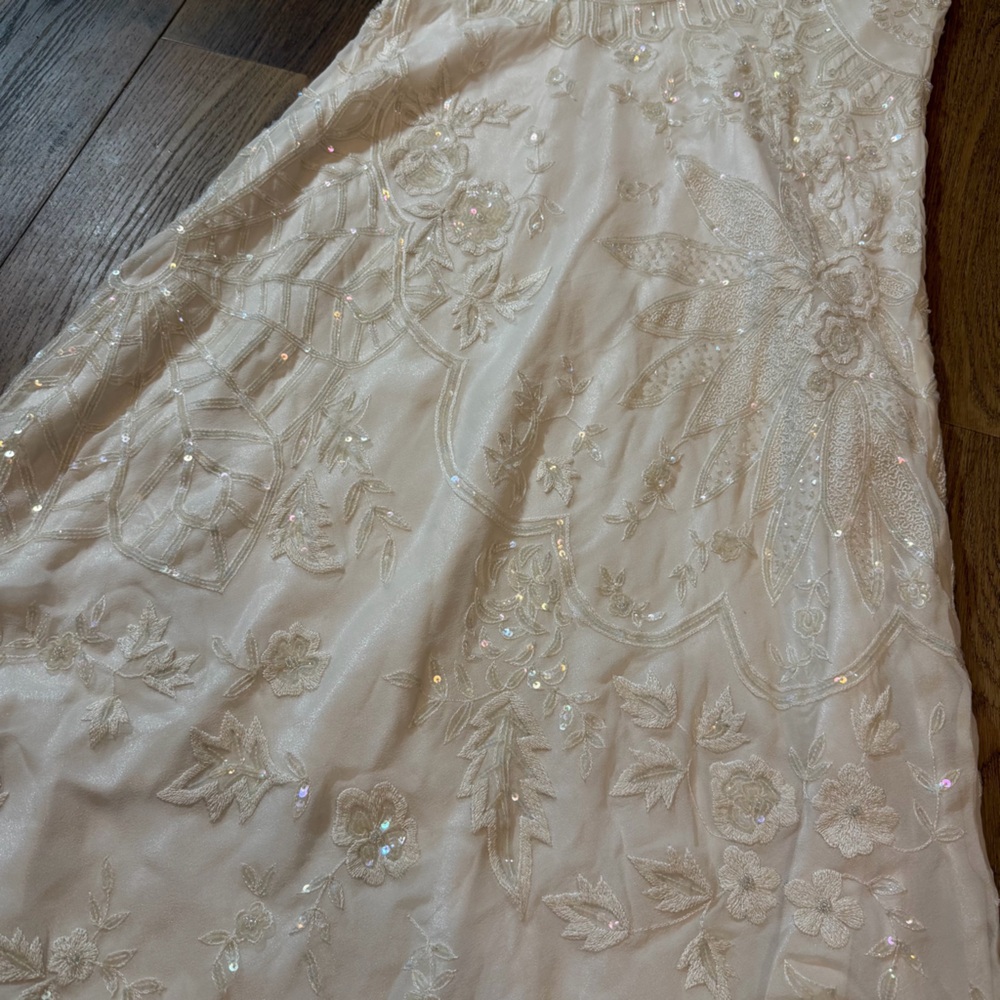 Vintage Y2K 100% Silk Beaded Dress Vintage Beaded Dress Vintage Wedding Dress - Picture 14 of 16